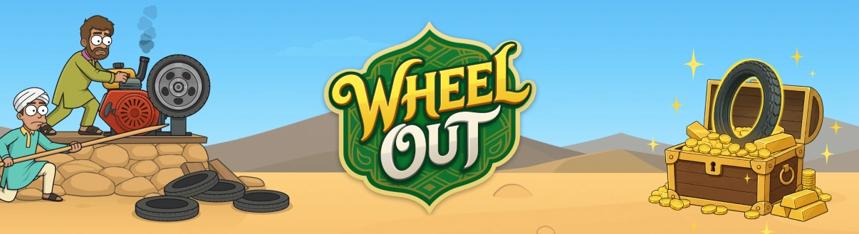 Wheel Out Game Wide Banner.